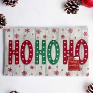 Peppermint & Pine Christmas Rug Door Mat Accent Non Skid  HO HO HO 17.3 X 29.9